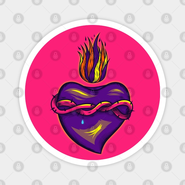 Sacred Heart Magnet by Priscila Floriano